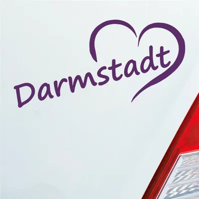 Produktbild von Auto Aufkleber Darmstadt Herz Stadt City Liebe Love Heart 15x8 cm Lila Sticker Heckscheibenaufkleber