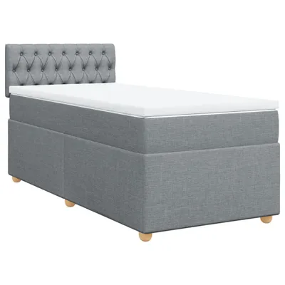 Produktbild von Boxspringbett mit Matratze Hellgrau 80x200 cm Stoff