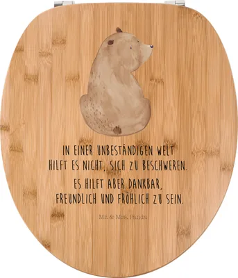 Produktbild von Mr. & Mrs. Panda Toilettendeckel Bär Schulterblick - Transparent - Geschenk, WC Brille, Weltansicht, Klodeckel, WC-Sitz, Weisheit, Klo-Deckel, Motivation, Selbstachtung