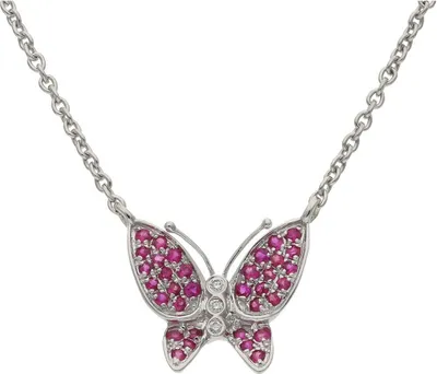 Produktbild von JuwelmaLux Schmetterlings Collier Weißgold 585 mit Rubin JL10-05-3574