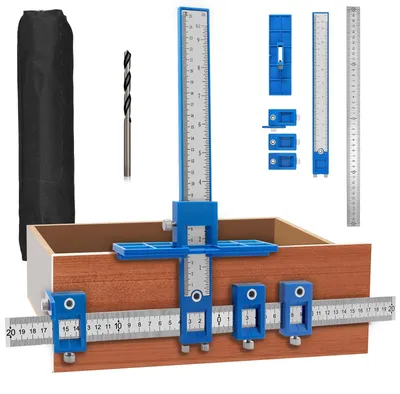 Image de Localisateur de perçage, outil de positionnement de poinçon réglable avec guide de perçage, 1 pièce