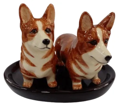 Salz- und Pfefferstreuer aus Keramik, oval, Corgi, 13x9 cm