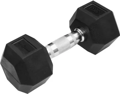 Produktbild von Sporttrend 24® Hexagon Hantel 1-50KG, Einzeln, verchromter Griff | sechseckige Kurzhantel, rutschfeste Kompakthantel, gummierte Hex Hanteln (1x3KG)