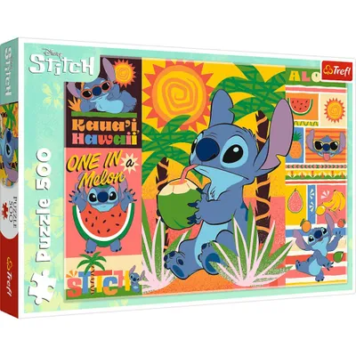 Zdjęcie produktu dla Trefl Puzzle Lilo & Stitch 500 el. Wakacje ze Stichem, 500 szt., Kreskówki