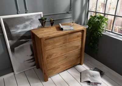 Produktbild von MASSIVMOEBEL24 Kommode Sheesham 96x50x90 braun geölt BUENO #1004