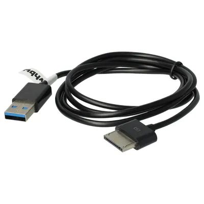 Produktbild von vhbw USB-Kabel kompatibel mit Asus VivoTab RT TF600T, TF600, TF810C, TF810 Tablet - Datenkabel 2in1 Ladekabel, 100cm Schwarz