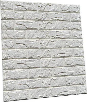 Obrázek produktu pro Bílé 3D nástěnné panely s cihlovým efektem o rozměrech 30" x 27", samolepicí, do obývacího pokoje, ložnice, dekorace na zeď, 1 balení