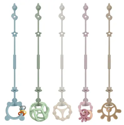 Produktbild von 5er Pack Schnullerkette Silikon BPA-frei verstellbar für Kinderwagen Zubehör Hochstühle Flaschen