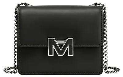 Immagine prodotto di Borsa a tracolla da donna, realizzata in poliuretano, con tracolla a catena dorata e chiusura a "M"