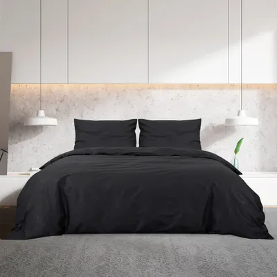 Produktbild von Saisonschlussverkauf - Bettwäsche-Set - Bettwäschegarnitur/Bettbezug-Set - Schlafzimmer - Schwarz 200x200cm - Leichte Mikrofaser - Bettwäschen Stilvoll1920