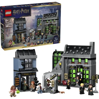 Produktbild von LEGO Harry Potter Zaubererläden in der Winkelgasse Spielzeug - Miniatur Modellbau mit 8 Minifiguren & sammelbarem Patronus - Kinderzimmer Deko - Geschenk für Mädchen, Jungen & Fans ab 8 Jahren - 76471