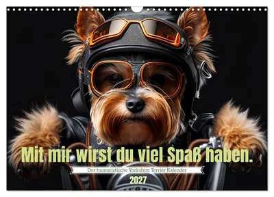 Produktbild von Der humoristische Yorkshire Terrier Kalender (Wandkalender 2027 DIN A3 quer), CALVENDO Monatskalender
