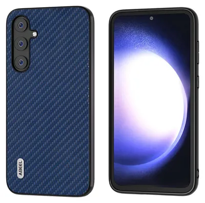 Image de Coque de protection ABEEL texture carbone pour Samsung Galaxy S23 FE, bleu foncé