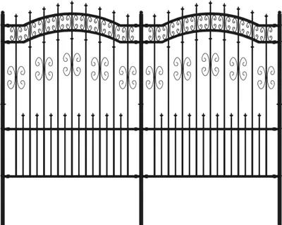 Obrázek produktu pro vidaXL Zahradní plot s hrotem kopí černý 240 x 150 cm Práškově lakovaná ocel