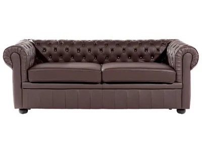 Obrázek produktu pro BELIANI Pohovka hnědá 3místná sedačka ve stylu Chesterfield ve stylu Glamourous obývací poko
