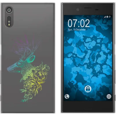 Produktbild von PhoneNatic Case kompatibel mit Sony Xperia XZs Silikon-Hülle Floral Hirsch M7-4