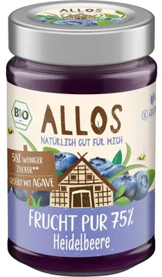 MUS JAGODOWY (75 % OWOCÓW) BEZGLUTENOWY BIO 200 g - ALLOS