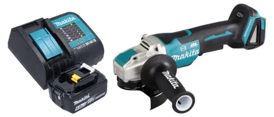 Zdjęcie produktu dla Makita DGA 520 SG1X1 akumulatorowa szlifierka kątowa 18 V 125 mm X-LOCK bezszczotkowa + 1x akumulator 6,0 Ah + ładowarka