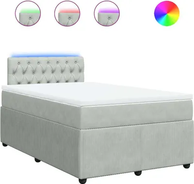 Produktbild von vidaXL Boxspringbett mit Matratze Hellgrau 120x200 cm Samt