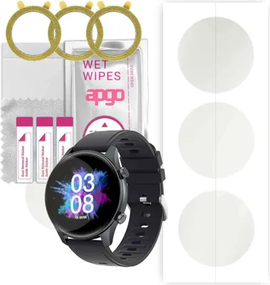 Produktbild von apgo 3 Stück Schutzfolie, Matt, kompatibel mit TouchElex TGW008  Smartwatch, Hydrogel Displayschutzfolie mit Positionierhilfe, Displayfolie, robust und kratzfest