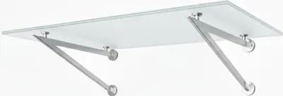 Produktbild von Glaszentrum Hagen 200x90 cm Glasvordach Weiß V2A-V
