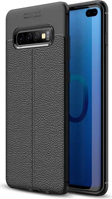 Image de Cadorabo Housse pour Samsung Galaxy S10 4G Housse en noir Housse pour téléphone portable TPU Etui Application en similicuir