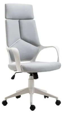 Immagine prodotto di HOMCOM Sedia da Ufficio con Funzione Dondolo, Poltrona Presidenziale Regolabile e Girevole, 63x63x117-127 cm, Grigio