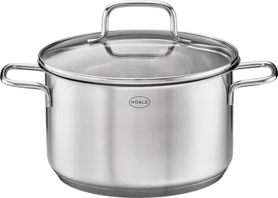 Produktbild von Rösle Kochtopf Basic Line Ø 20 cm Edelstahl, mit Glasdec