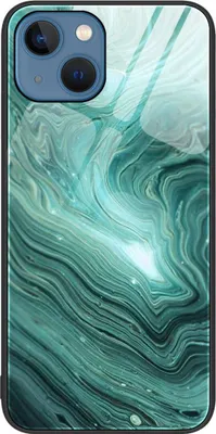 Produktbild von König Design Hülle kompatibel mit Apple iPhone 13 Kunststoff Soft Handyhülle - Handy Case Grüner Ozean