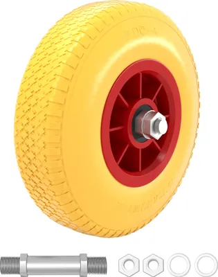 Produktbild von WiltecPolyuretankolo odolné proti propíchnutí 3.00-4 75 x 260 mm 105 kg, polyuretanové kolo na trakaře s příčnou osou, kolo na trakaře odolné proti propíchnutí