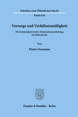 Produktbild von Vorsorge und Verhältnismäßigkeit.