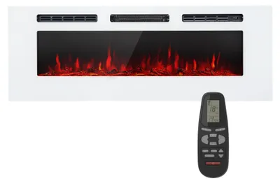Obrázok produktu pre Klarstein Elektrický krb, elektrické ohrievače do obývačky a interiéru, elektrický krb s LED plameňmi, krb na diaľkové ovládanie, ventilátorový ohrievač s časovačom, nastaviteľný termostat, ohrievač 1800 W
