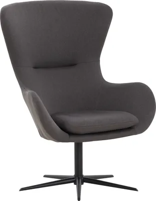 Produktbild von SalesFever Polster-Sessel mit Drehfunktion | Bezug Textil dunkelgrau | Gestell Metall schwarz | B 78 x T 82 x H 99 cm