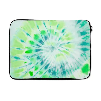 Produktbild von MuchoWow® Laptop Hülle 13 Zoll Krawattenfärbung - Hippie - Grün Laptoptasche - Laptophülle - Sleeve - Rundumschutz