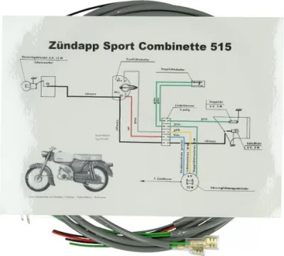 Produktbild von BestPrice Kabelbaum sport kompatibel mit Zündapp 515 grau