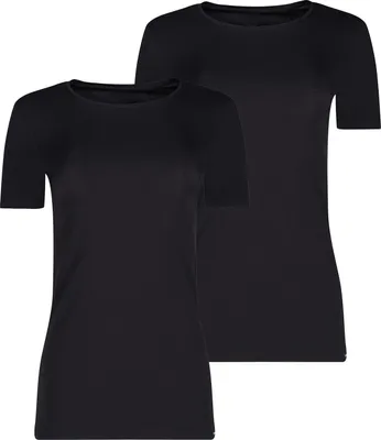Produktbild von Skiny Damen T-Shirt Baumwolle Essentials 2-Pack black - Größe 36