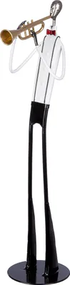 Produktbild von Gilde Figur, "Orchester", Metall, schwarz, weiß, VE 2, L. 13 cm, B. 9,5 cm, H. 41 cm Höhe: 41.00 cm Breite: 9.50 cm Tiefe: 13.00cm  51858