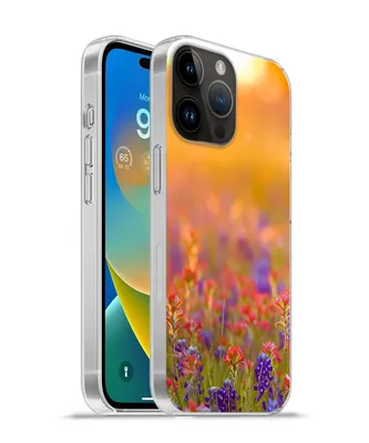 Produktbild von MuchoWow® Handyhülle Schutzhülle Hülle für Apple iPhone 14 Pro - Softcase Blumen - Gold - Sonne Silikon Softcase Handy Hülle - Umschlag