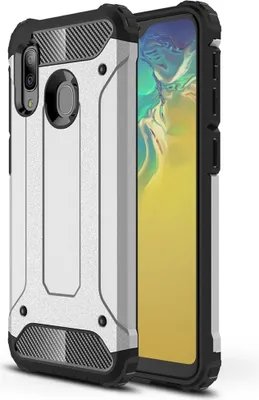 Produktbild von Mobigear Outdoor Samsung Galaxy A20e Hülle Hardcase Backcover Stoßfest - Silber