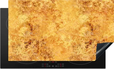 Produktbild von KitchenYeah© Herdabdeckplatte Muster - Abstrakt - Farbe - Gold , 91x52cm, Küche Deko, Glaskeramikkochfeld Herdabdeckung, Abdeckplatte fùr Kochfeld