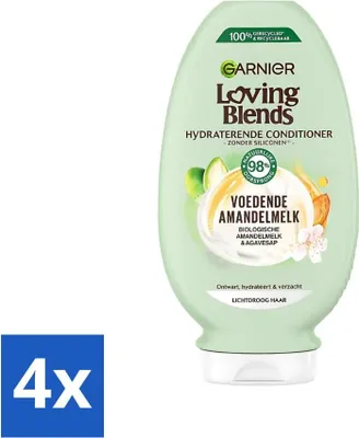Produktbild von Garnier Loving Blends Pflegender Mandelmilch-Conditioner, 250 ml - Vorteilspack - 4 Stücke
