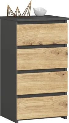 Immagine prodotto di Comodino "raumhirsch" con 4 cassetti, larghezza 40 cm, mobiletto in legno