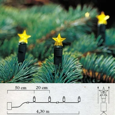 Produktbild von LED Lichterkette 20er Sterne gelb Batteriebetrieb innen Konstsmide 1093-000