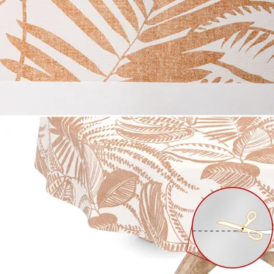 Produktbild von Tischdecke Wachstuch Ornamente Beige Robust Wasserabweisend Oval Breite 140 cm Länge 240 cm
