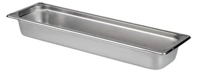 Produktbild von GN 2/4 Behälter aus Edelstahl, Abmessungen 530 x 162 mm/Höhe 65 mm/Volumen 3,6 Liter