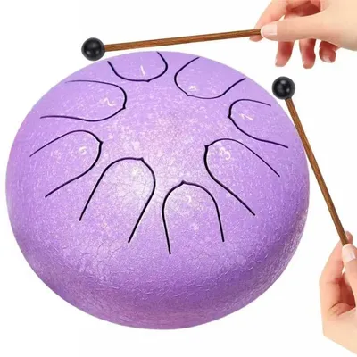 Produktbild von Klangtrommel Handpan Zungentrommel - 15 cm - 8 Töne - Lila - Stahl