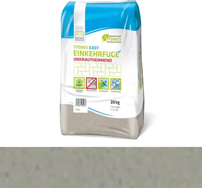 Produktbild von Stones EASY Einkehrfugensand Unkrauthemmend 1-5mm 20kg Grau