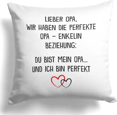 Produktbild von 22Feels Opa Geschenk von Enkelin Geburtstag Weihnachten Rente Männer Kissen Deko Grossvater Dekoration Wohnaccessoire Spruch Wohnzimmer Schlafzimmer Couch