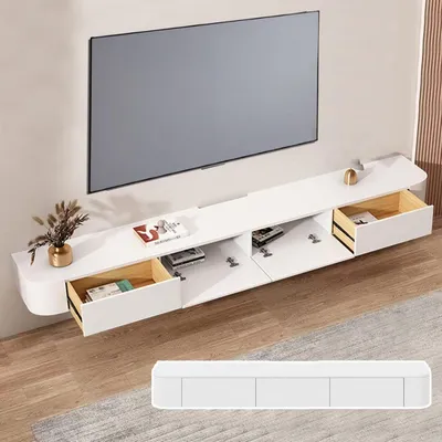Obrázek produktu pro Závěsná televizní skříňka, bílá, rozměry 260x20x24 cm