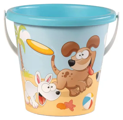 Obrázok produktu pre Vedierka s motívom psíka, priemer 16 cm, pre deti od 1 roka, na pláž a do pieskoviska